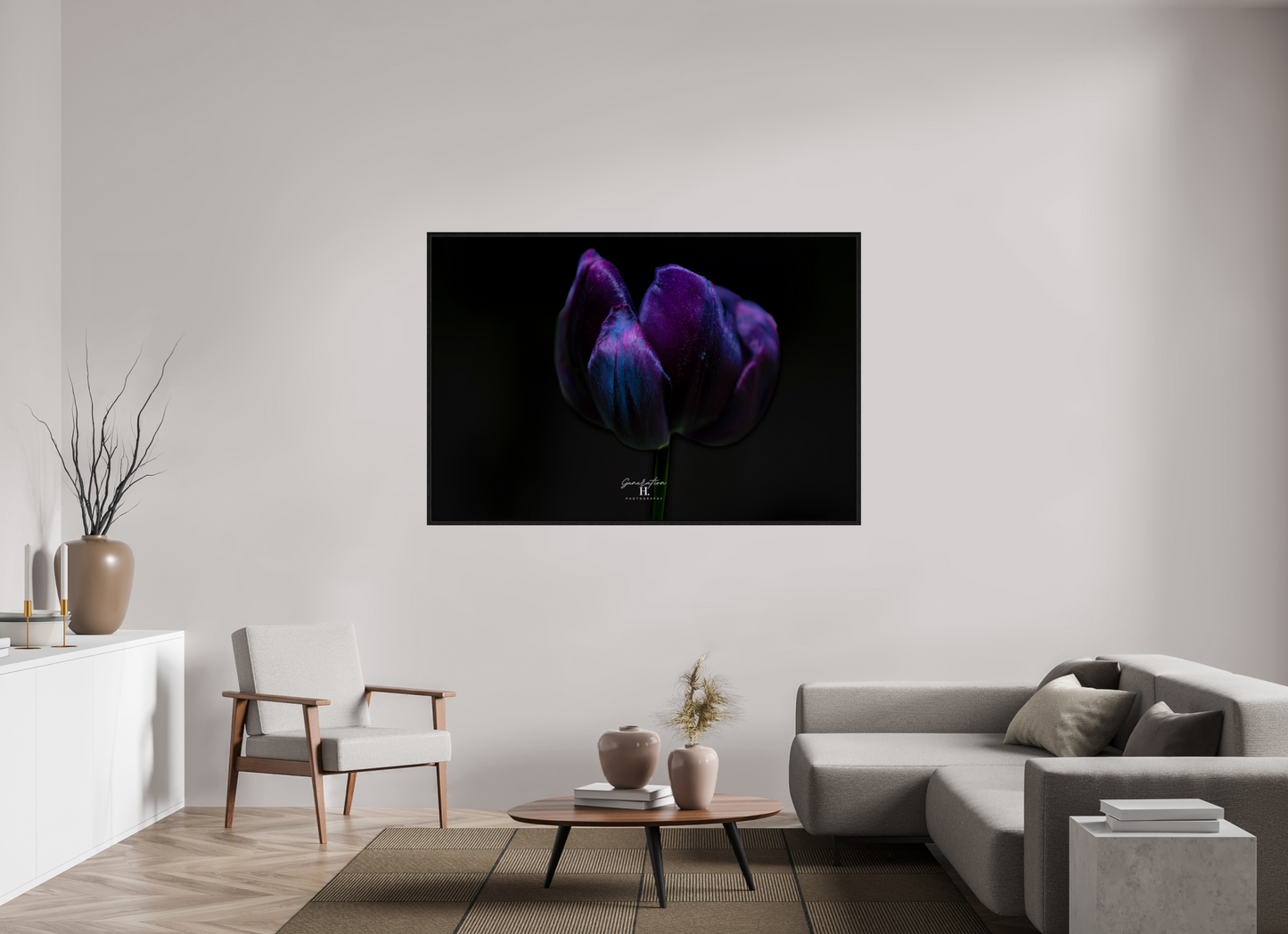 66 x 44″, Floater Frame Vibranium