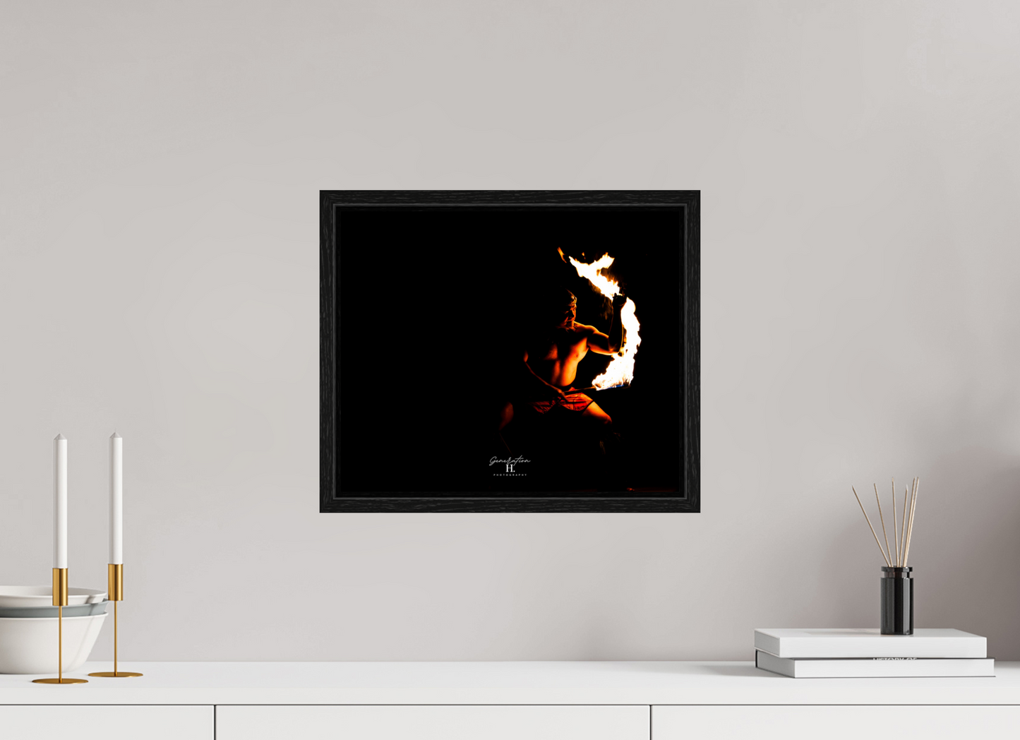 14.5 x 12″, Floater Frame Carry the Fire