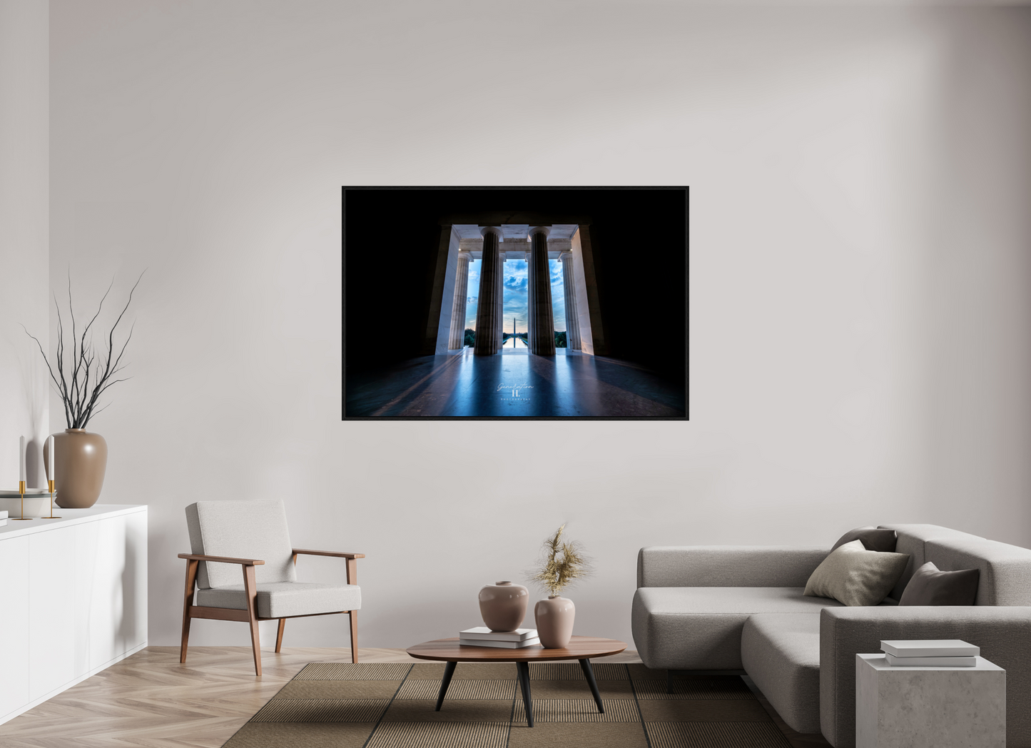 66 x 44″, Floater Frame Perspective