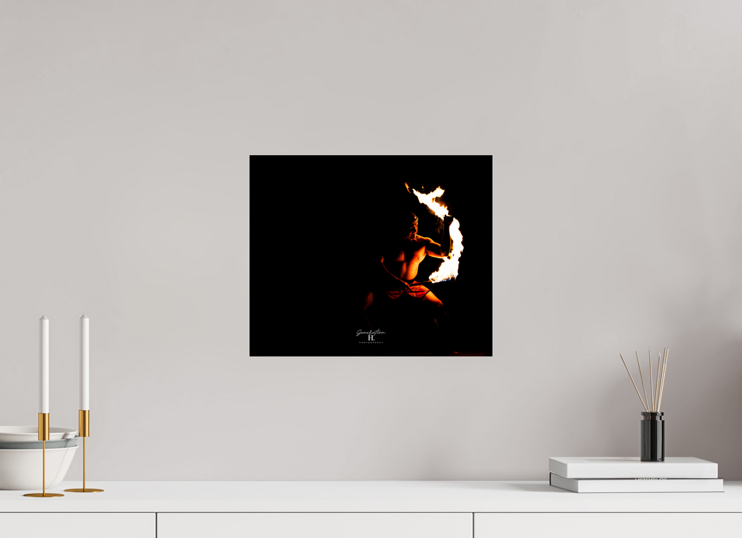 14.5 x 12″, Photo Print Under Acrylic Glass Carry the Fire