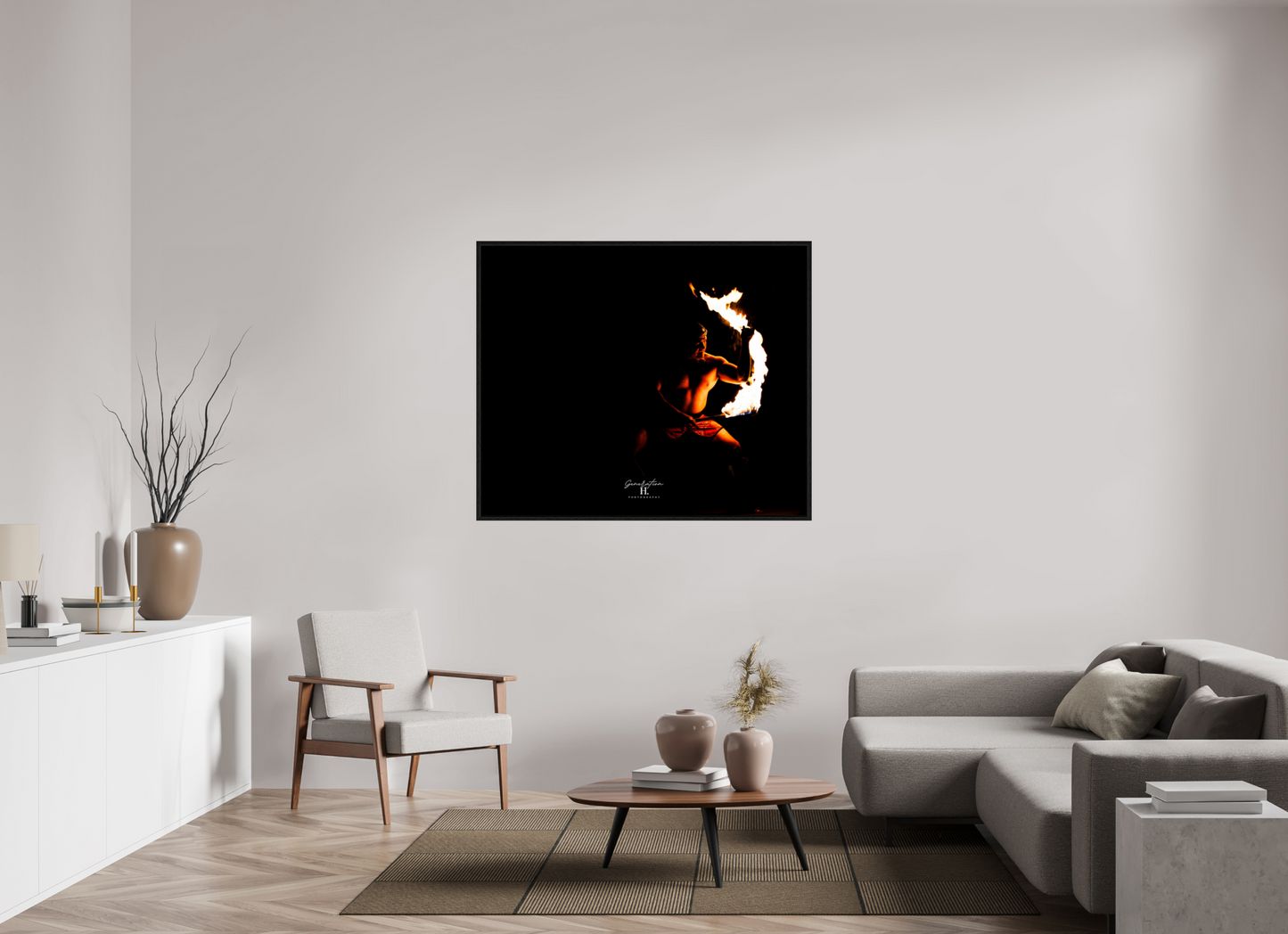 51.9 x 43″, Floater Frame Carry the Fire