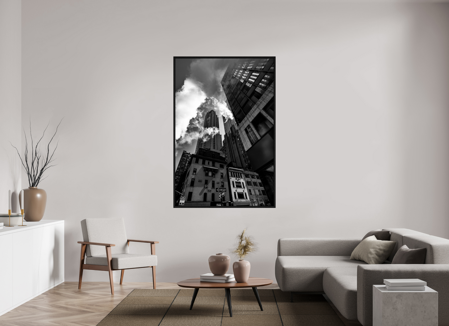 44 x 66″, Floater Frame Concrete Giants