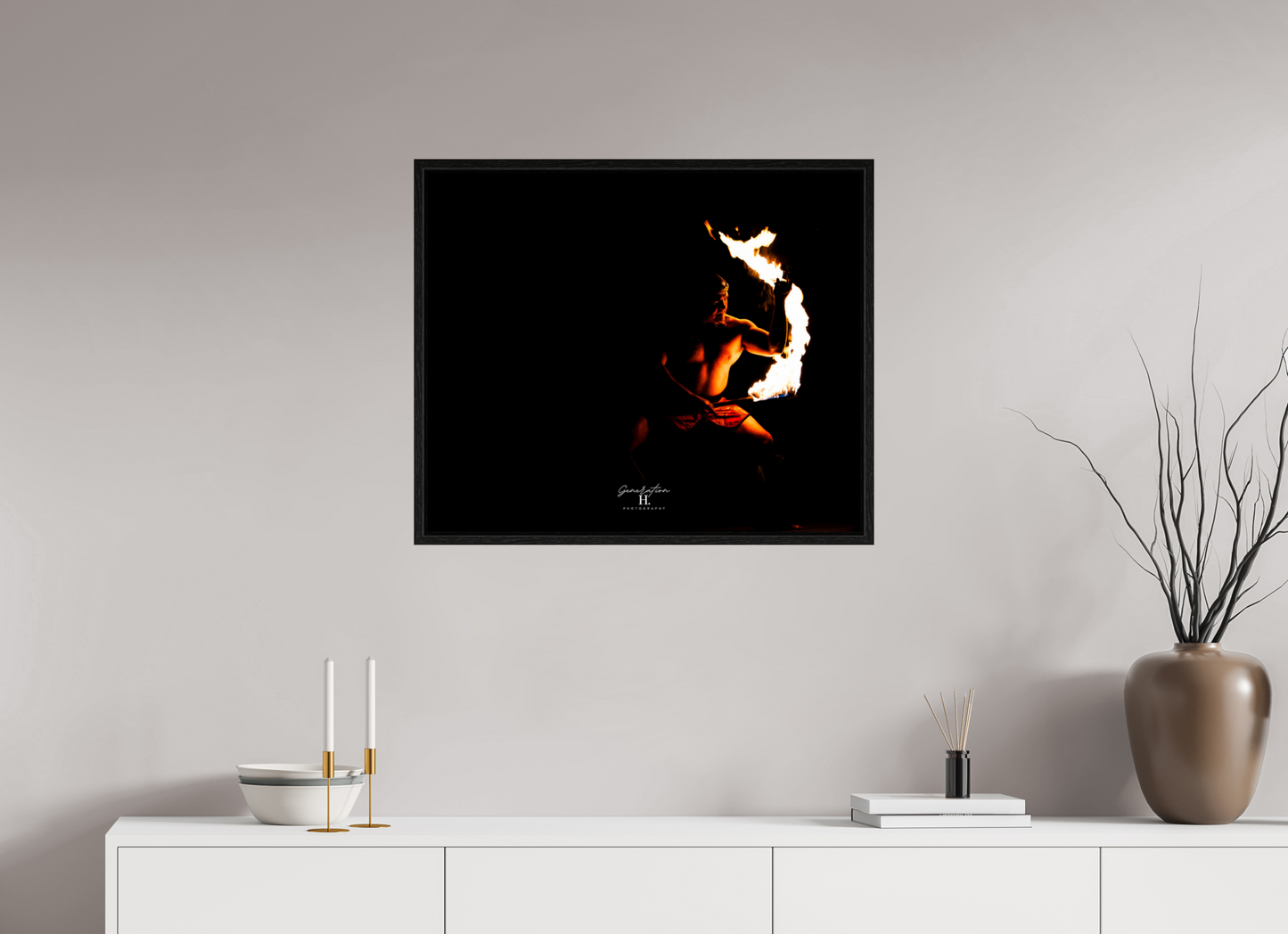 29 x 24″, Floater Frame Carry the Fire