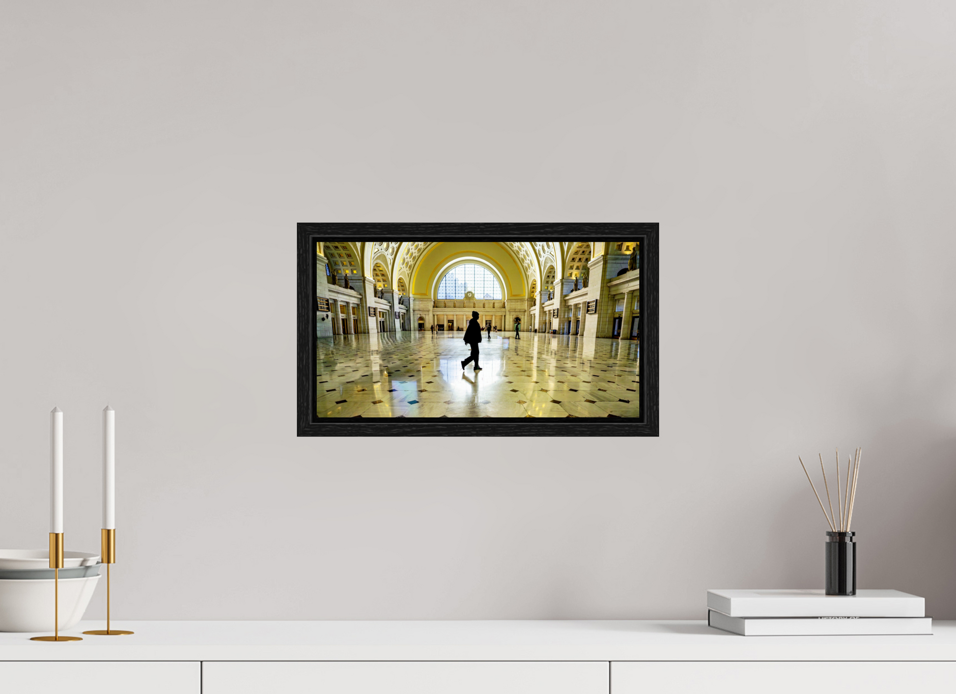 14.7 x 8″, Floater Frame Passing Through